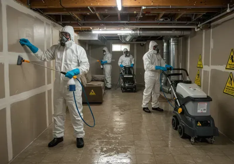 Basement Moisture Removal and Structural Drying process in Plainfield, CT